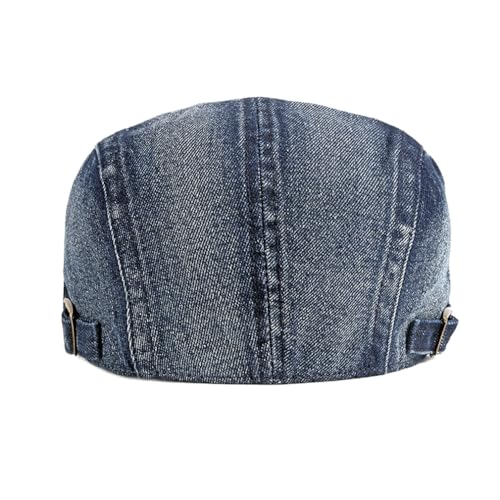 Quanhaigou Men's Cotton Flat Ivy Gatsby Newsboy Driving Hat Adjustable Irish Cabbie Ivy Driving Hunting Cap - color: Distressed Navy Blue