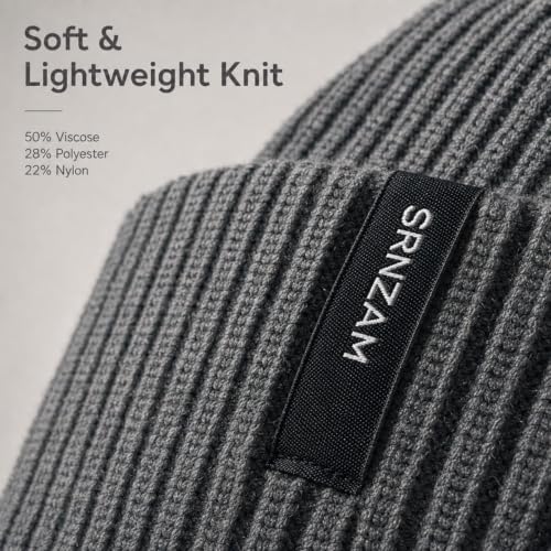 Beanie for Men Women Winter Ribbed Knit Hat Warm Cuffed Skull Cap - color: Charcoalgrey