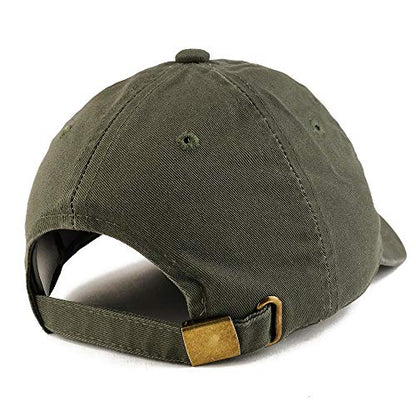 Trendy Apparel Shop Salty Embroidered Solid Adjustable Unstructured Dad Hat - color: Olive