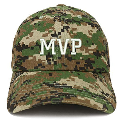 Trendy Apparel Shop MVP Embroidered Unstructured Cotton Dad Hat - color: Digital Green Camo