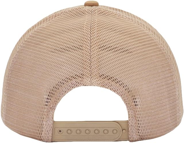 Mens Mesh Snapback Trucker Hat Baseball Cap, Fits OSFM&XXL Head - color: Khaki, size: X-Large-XX-Large