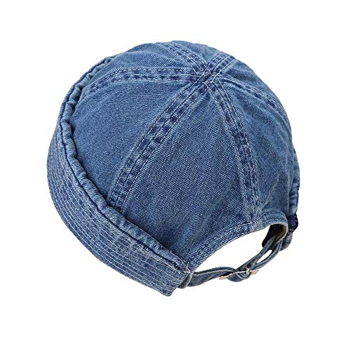 jerague Beanie Hat for Men Women Brimless Cuffed Hat Skullcap Watch Cap Adjustable - color: Blue