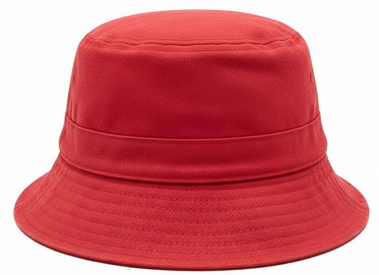 Premium Cotton Bucket Hat – Adjustable Size, Lightweight Sun Hat for Men & Women, Outdoor Summer Travel & Beach - color: Red
