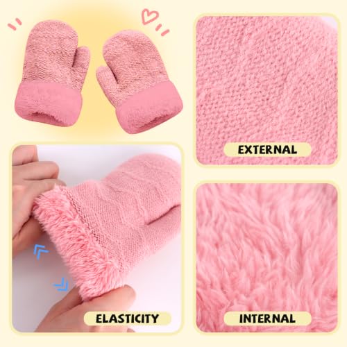 Duoyeree Baby Winter Hat Scarf Glove Beanie Set Fleece Lined Set 0-3T - color: Winter Hat Set White