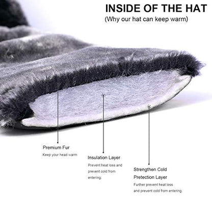 Trapper Hat Winter Hats for Men Trooper Hunting Ski Hat Women Ear Flap Windproof Mask - color: Beige
