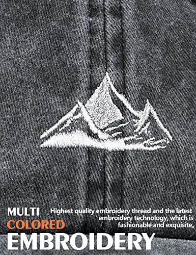 Dad Hat Baseball Cap Unisex Outdoor Unstructured Washed Soft Cotton Mountain Hat - color: Mountain, Black
