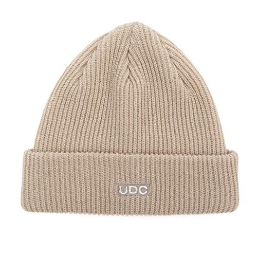 UNDERCONTROL Flexible Fit Logo Embroidery Beanie for Unisex, Fall Winter Thin Long Acryl Trawler Knit Slouchy Skull Cap, Korea
