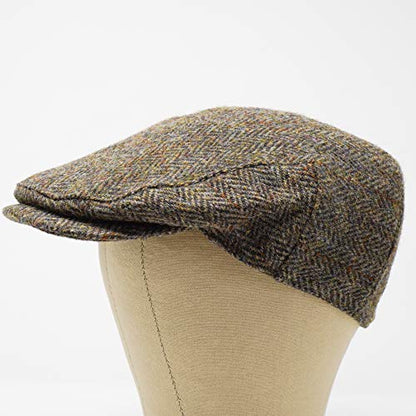 Nevis Flat Cap - 100% Handwoven Wool – Harris Tweed – Water Resistant - color: Classic Herringbone, size: 7 3/4
