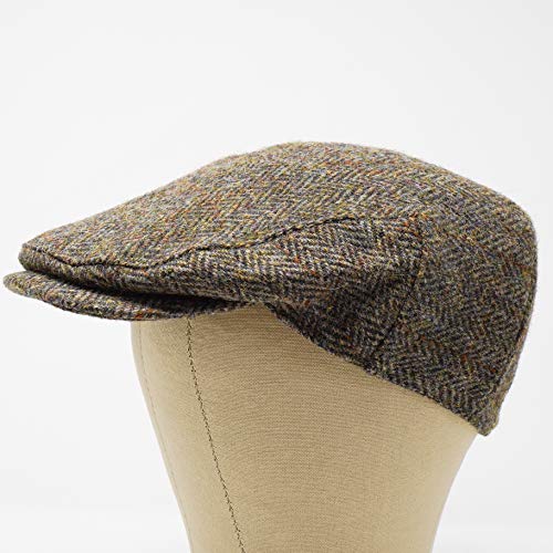 Nevis Flat Cap - 100% Handwoven Wool – Harris Tweed – Water Resistant - color: Classic Herringbone, size: 7 3/4