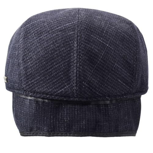 Men's Newsboy Hat with Earflaps Flat Ivy Caps Irish Cabbie Cap - color: Dark Square