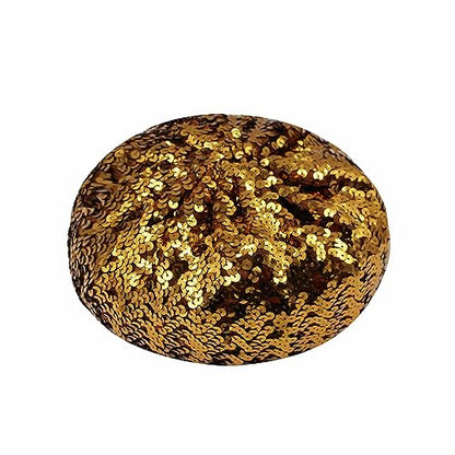 JUMISEE Sparkly Sequin Berets for Women Girls Fashion Beanie Hat Costume Accessories for Festival Party Dance - color: Coffee