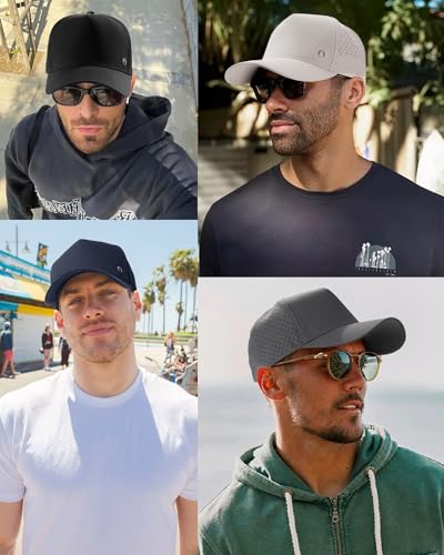 FURTALK Quick Dry Trucker Hat Breathable Laser Cut Mesh-Back Baseball Cap - color: Light Grey