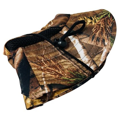 Packable and Adjustable Mesh Boonie Sun Hat with Neck Flap - color: Brown Pine Hardwoods Camo