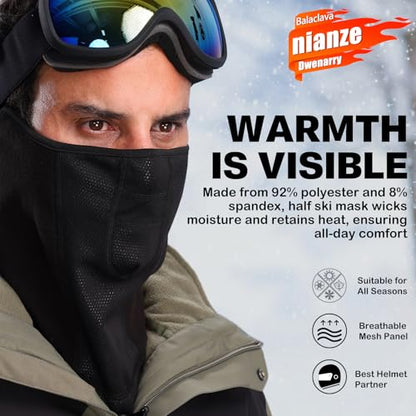Winter Face Mask for Men Women,Balaclava Ski Mask for Cold Weather, Snowboarding Gear,Snowboard Mask - color: Half Balaclava