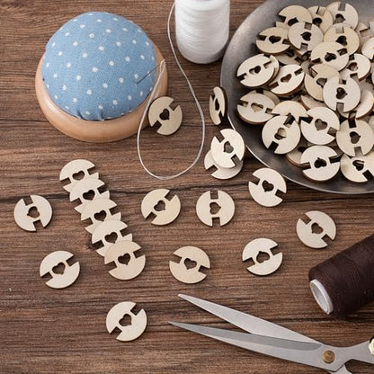 100pcs Wooden Hat Pom Poms Buttons, 20mm, Light Brown - color: Light Brown-A-100pcs