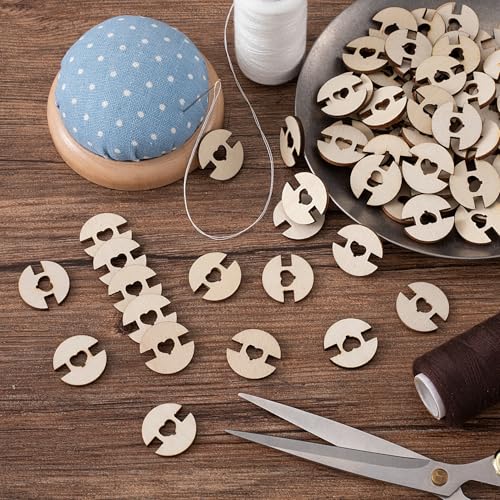 50pcs Wooden Hat Pom Poms Buttons, 20mm, Light Brown - color: Light Brown-A-50pcs