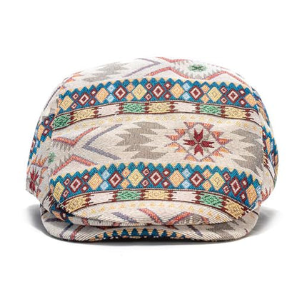 Cotton Newsboy Cap,Breathable Ivy Gatsby Cabbie Beret Hat for Men's Women Driving Hunting Golf - color: Ethnic Beige