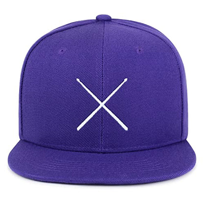 JPAK Drum Stick Hip-Hop Snapback Hat Embroidered Baseball Cap Drummer - color: 05. Purple