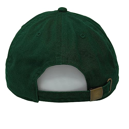 Glory Max 100% Cotton Baseball Cap Classic Plain Low Profile Golf Dad Hat Buckle Adjustable - color: Hunter Green