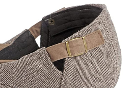 Newsboy Hat for Men Flat Cap Adjustable Tweed Ivy Gatsby Cabbie Hat - color: Khaki