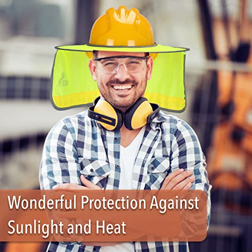 UNCO- Hard Hat Sun Shield, Full & Standard Brim Mesh Sunshade - color: Yellow, size: 1 Pack