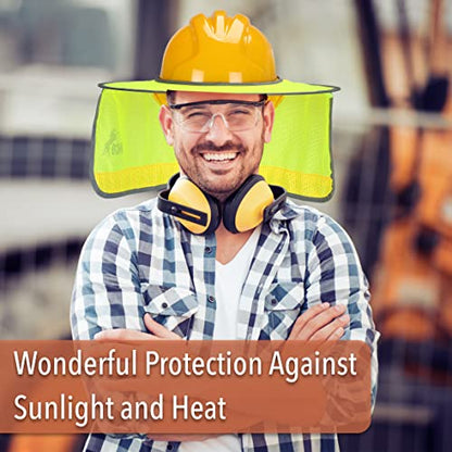 UNCO- Hard Hat Sun Shield, Full & Standard Brim Mesh Sunshade - color: Yellow, size: 1 Pack