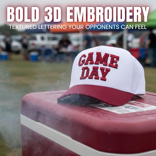 Funky Junque Trucker Snapback Hat - color: Game Day - Burgundy/White
