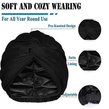 Slouchy Beanie Hip-Hop Soft Lightweight Summer Beanie Head Covering Adult Hats Cap for Men Women - color: D-turban-d1