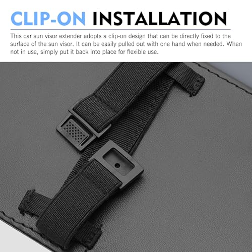 Sun Visor Extender for Car, Car Sun Visor Extender, Retractable Goggles Protection Panel, Universal for Automotive Interior Accessories (Black)