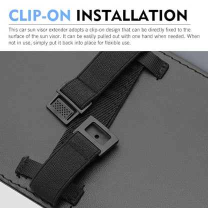 Sun Visor Extender for Car, Car Sun Visor Extender, Retractable Goggles Protection Panel, Universal for Automotive Interior Accessories (Black)