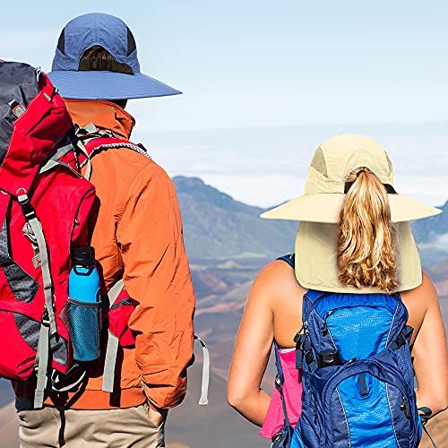 Solaris Mens Sun Hat Neck Flap 2 in 1 Foldable Waterproof UPF 50+ Baseball Cap Fishing Hiking Outdoor - color: #1 Begie