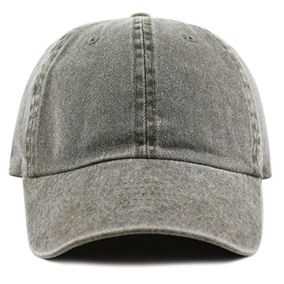 The Hat Depot 100% Cotton Pigment Dyed Low Profile Dad Hat Six Panel Cap - color: 1. Olive