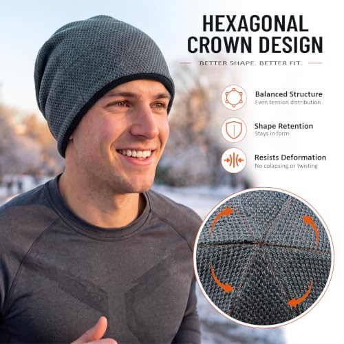 Lvaiz Winter Beanie for Men Women Warm Fleece Lined Reversible Skull Cap - color: Mixed Black