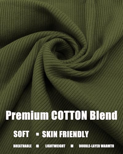 vidsel Slouchy Beanie Hats for Women & Men Cotton Knit Cuffed Skull Cap - color: 1-army Green