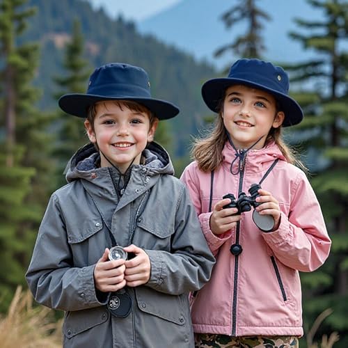 Kids Sun Hats for Boys Girls Bucket Hat UPF 50+ UV Protection Safari Hat Lightweight & Breathable Boonie Hat - color: 1 Pack-navy