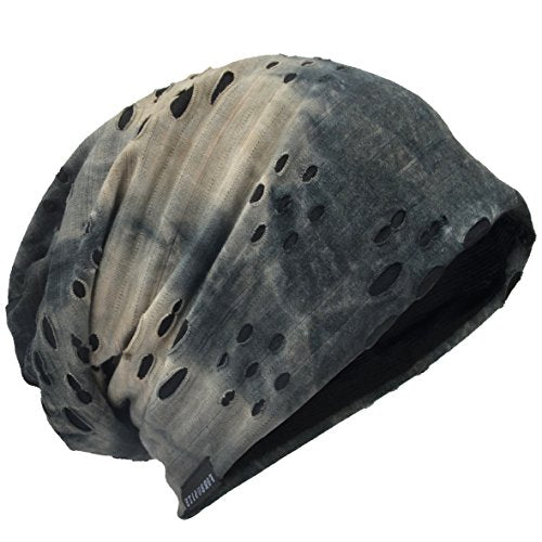 Mens Slouch Hollow Beanie Summer Skullcap B090 - color: B-grey