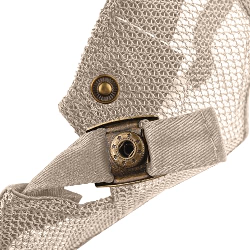 meioro Men's Mesh Flat Cap Breathable Summer Newsboy Hat Adjustable - color: Khaki