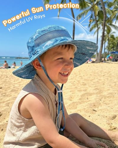 HONGTEYA Baby Toddler Sun Hat, Summer Mesh Bucket Beach Hat for Boys Girls - color: Shark, size: 6-24 Months