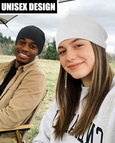 100% Cotton Summer Beanie for Men Women, Thin Soft Slouchy Beanies - color: 1pcs-dark Gray, size: Medium