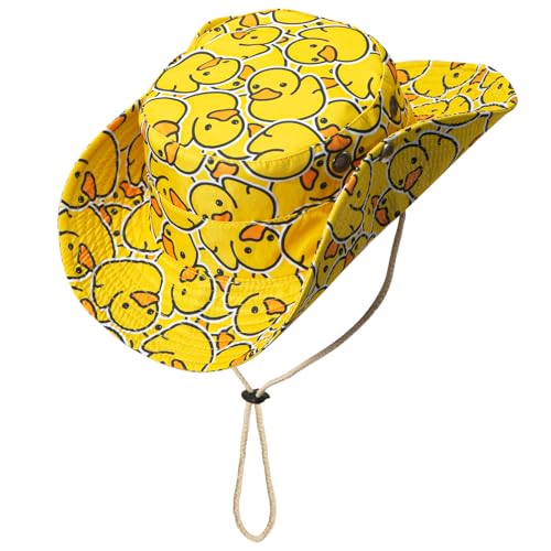 Trendy Bucket Hat - Comfortable Packable Sun Beach Hat for Women Men, Perfect for Outdoor Activities Travel Hiking - color: Funny Rubber Duck Pattern 01