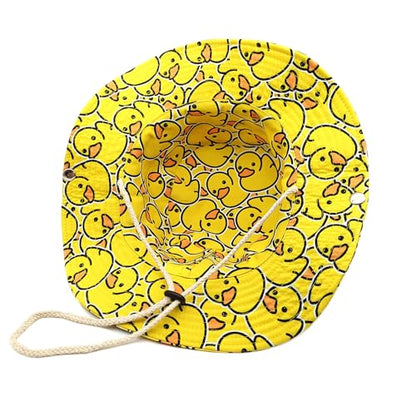 Sun Bucket Hat for Men Women Fishing Beach Safari Trendy Cotton Cowboy Cap for Golf Hiking Hunting Outdoor Boonie - color: Duck Yellow