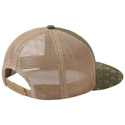 BASSDASH Flat Brim Trucker Cap Adjustable Snapback Hat Mesh Back for Men Women - color: Army Green