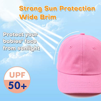 Peecabe Plain Toddler Baseball Hat Unisex Cotton Kids Trucker Hat Adjustable Baby Boys Sun Caps Girls Baseball Cap 1-5Y - color: Dark Pink, size: 6-24 Months