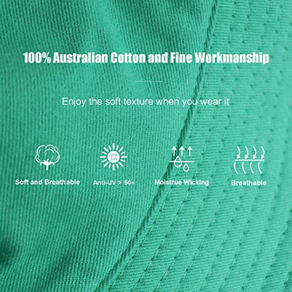 Bucket Hat for Women Men, Reversible Cotton Summer Sun Beach Cap Solid Color Style - color: A-green