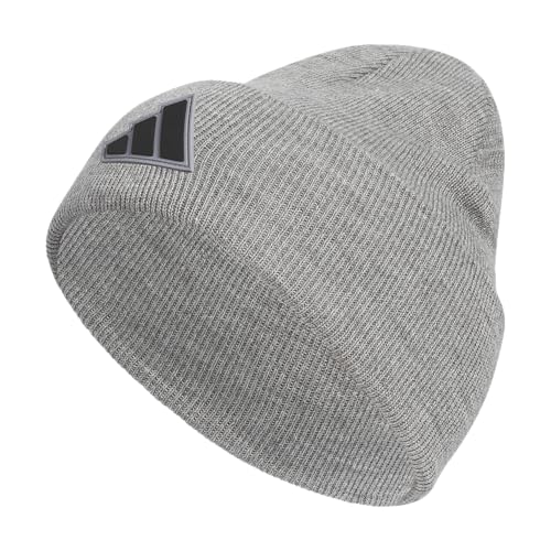 adidas Men's Wide Cuff Slouchy Beanie - color: Heather Grey/Grey/Black/Post Season, size: One Size