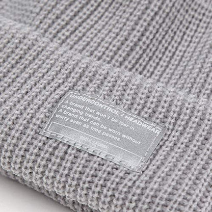UNDERCONTROL Winter Trawler Fisherman Beanie Men Women Unisex Stylish Plain Docker Skull Hat Roll up Watch Cap Color Pack - color: Reflect Grey