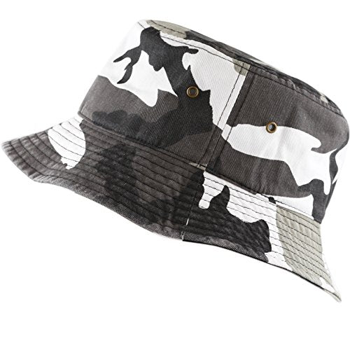 Cotton Bucket Hat Packable Sun Hat – Unisex Summer Travel Beach Fisherman Hat for Men Women Outdoor Fishing Hiking - color: City Camouflage, size: Small-Medium