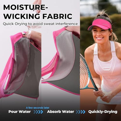 Sukeen Lightweight Sports Sun Visor Hat for Men Women - color: Rose Red
