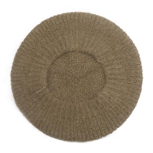 ZLYC Women French Beret Hat Winter Knitted Stretchable Beret Artist Cap - color: Plain Coffee
