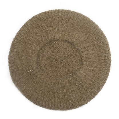 ZLYC Women French Beret Hat Winter Knitted Stretchable Beret Artist Cap - color: Plain Coffee